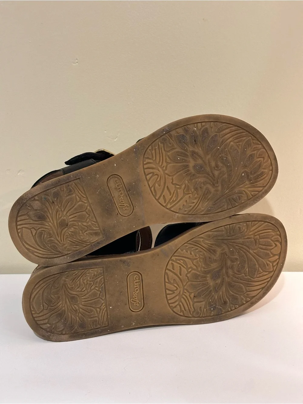 Black Buckle Comfort Wedge Sandals